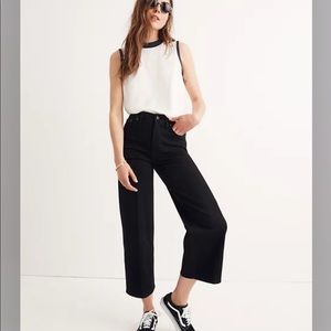 Madewell Slim Wide Leg Crop Black